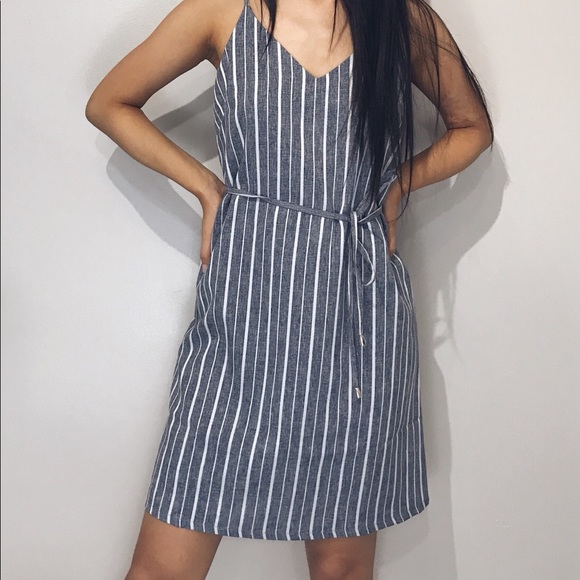 🆕 Jane - Navy + White Striped Slip Dress - Picture 3 of 5